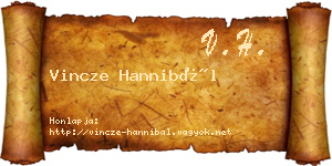 Vincze Hannibál névjegykártya